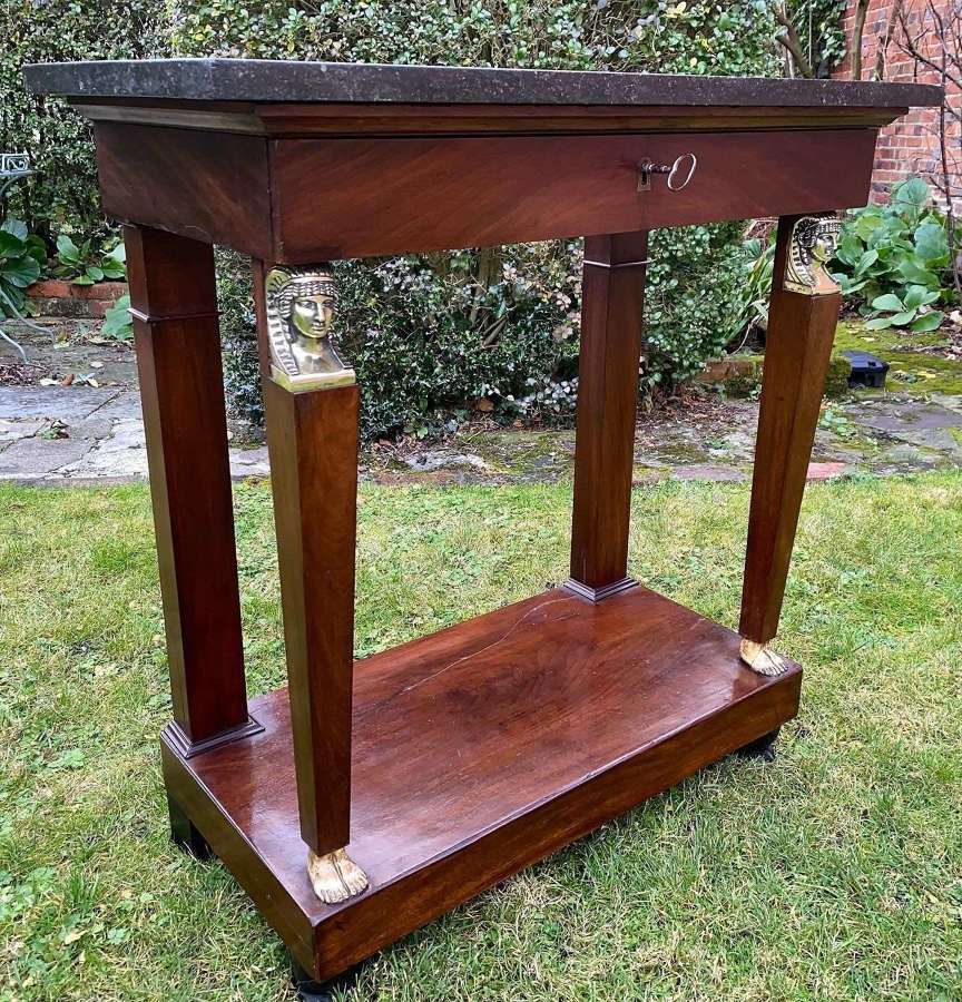 French Empire console table in mahogany