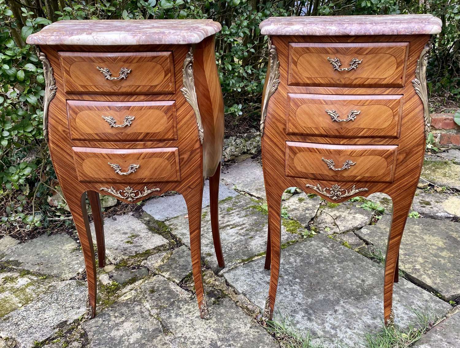 Pair of tulipwood bedside tables
