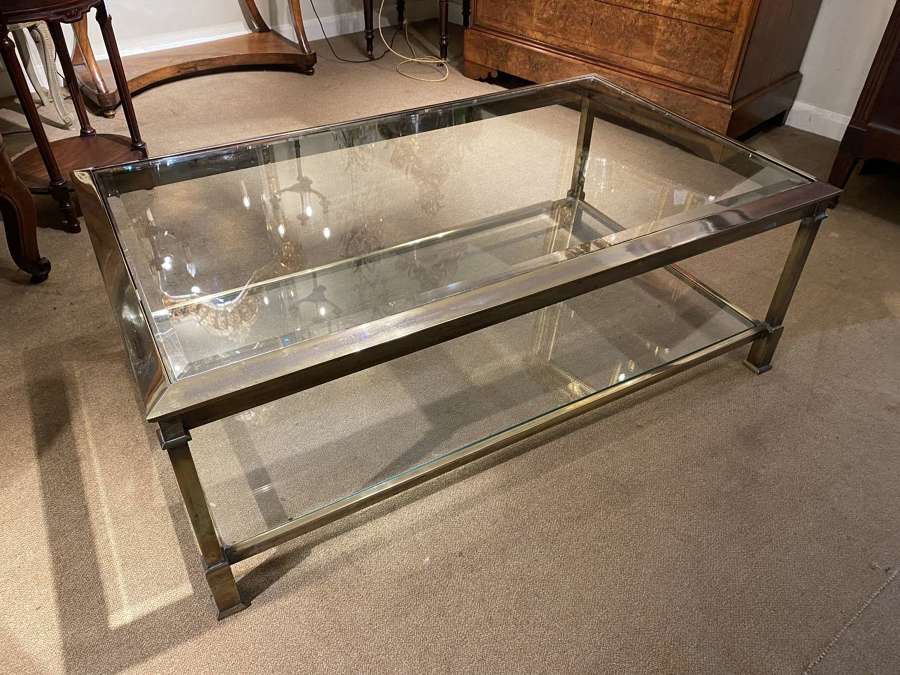 Large silver plate coffee table