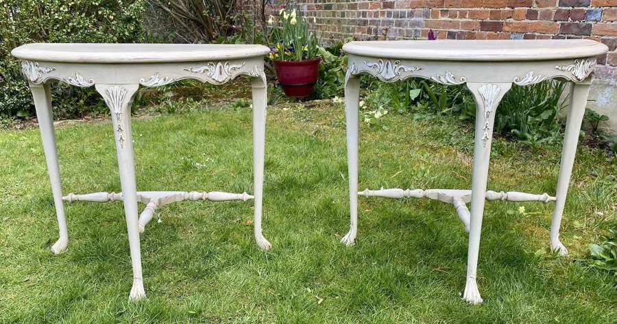 Pair of painted console tables
