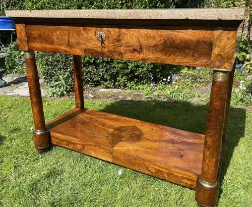 French Empire Console Table in Walnut