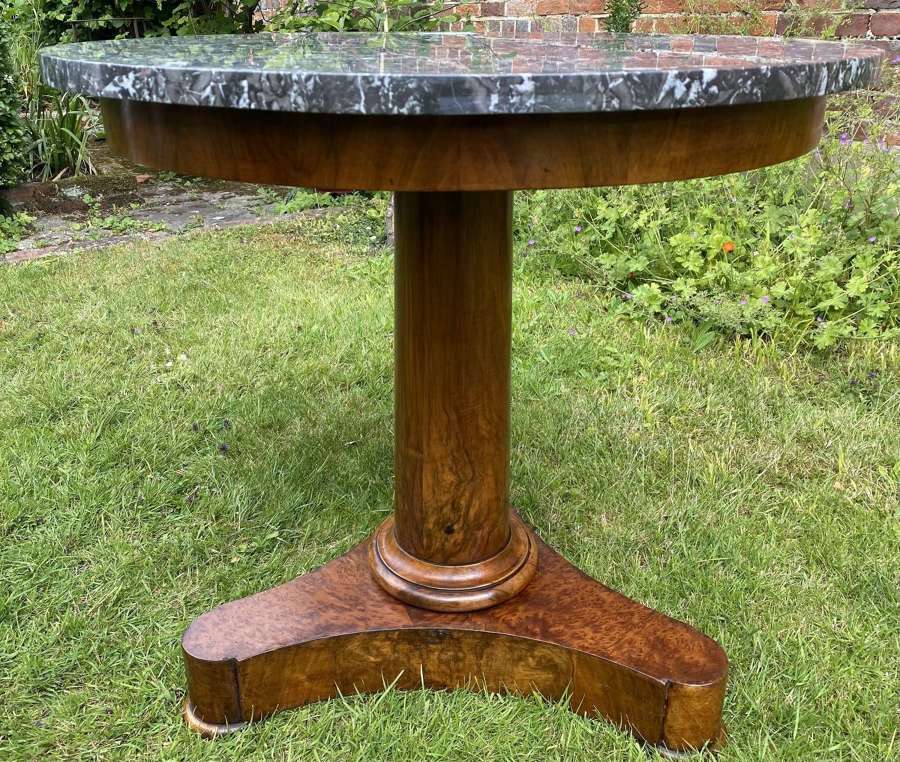 French walnut and amboyna occasional table or Gueridon