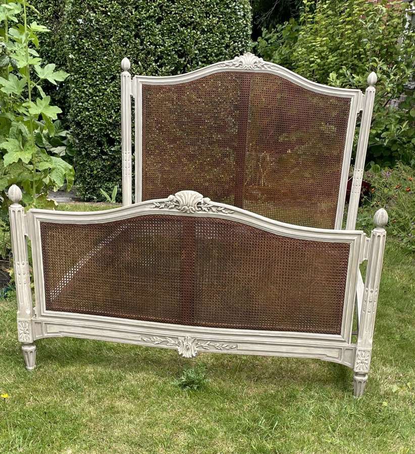 Kingsize French Painted Cane Bed