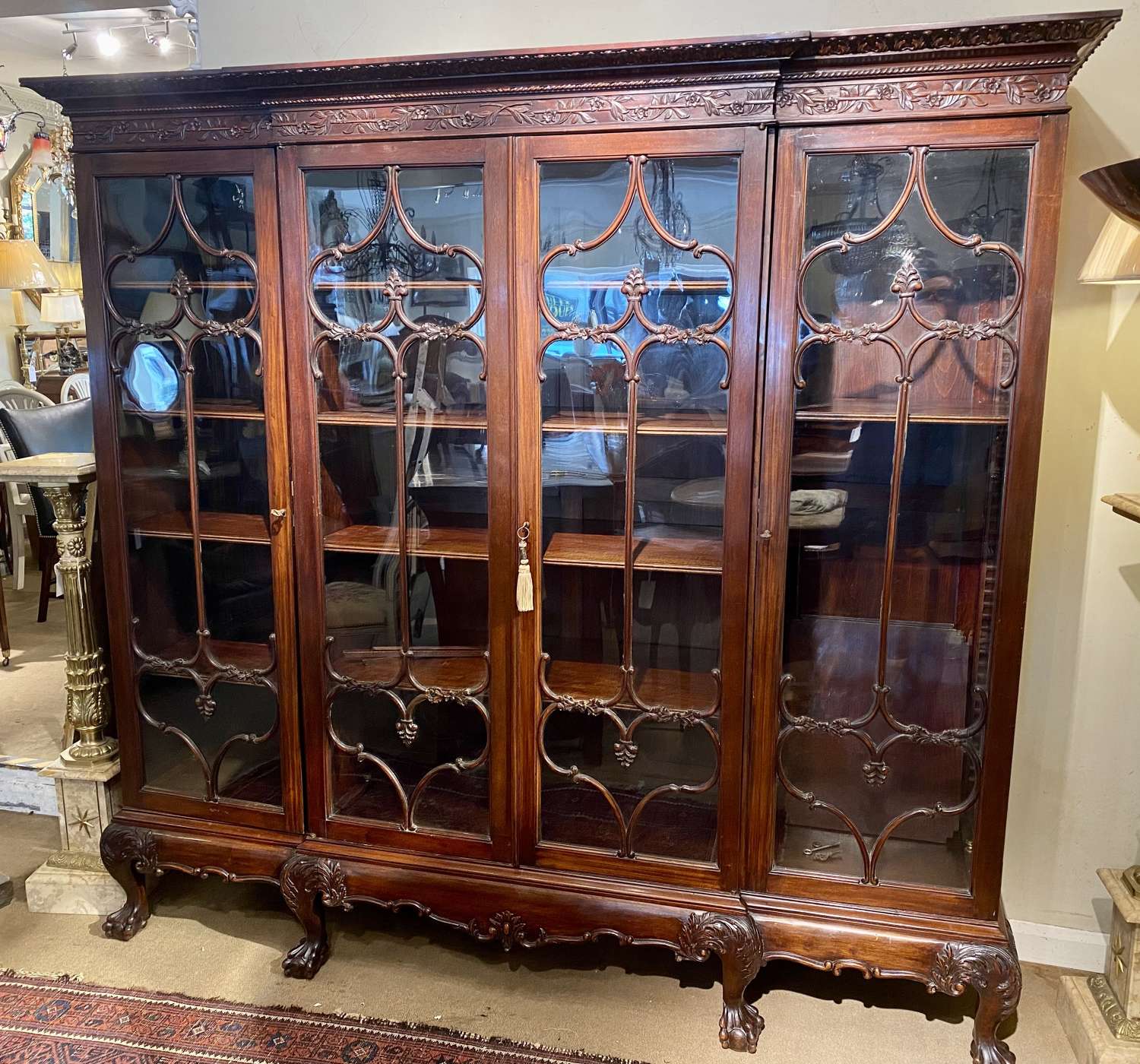 Large glazed bookcase or cabinet