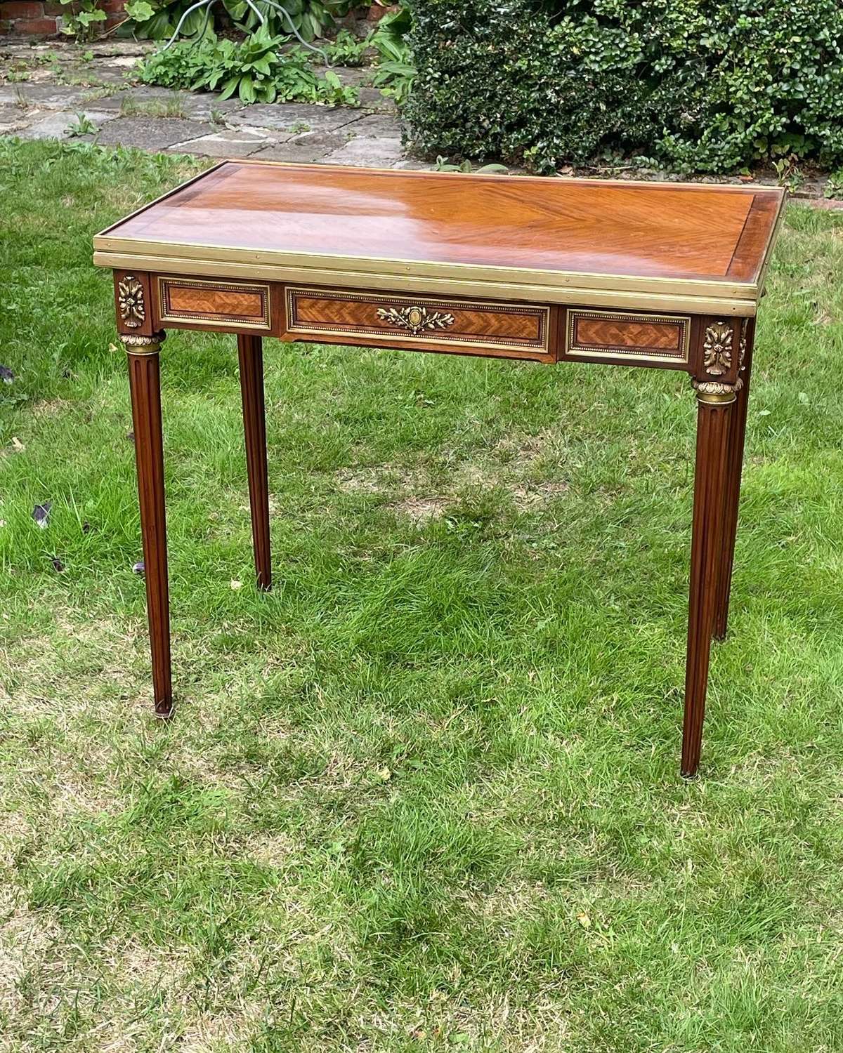 French 19th C Card Table by Krieger of Paris