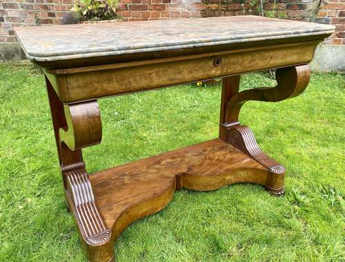 Figured walnut Louis Philippe console table