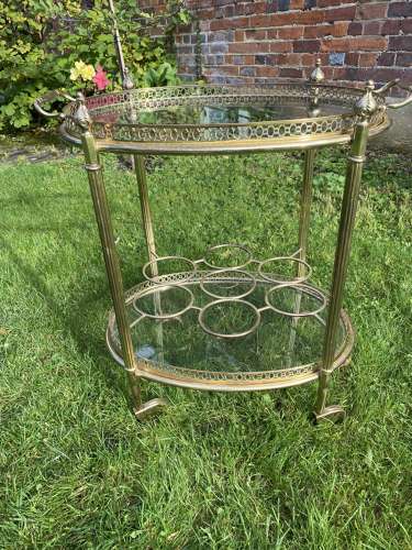 Oval brass drinks trolley