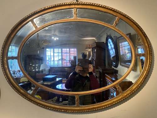 Large oval gilt mirror