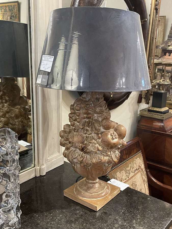 French Carved Fruit Lamp