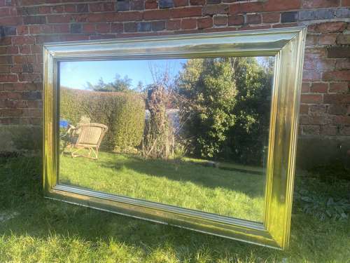 Large brass bistro mirror
