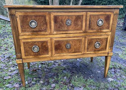 Two drawer walnut commode