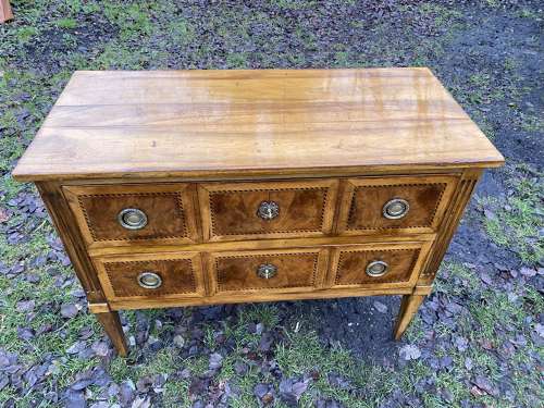 Two drawer walnut commode