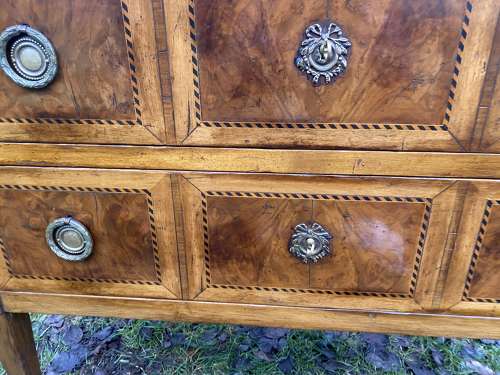 Two drawer walnut commode
