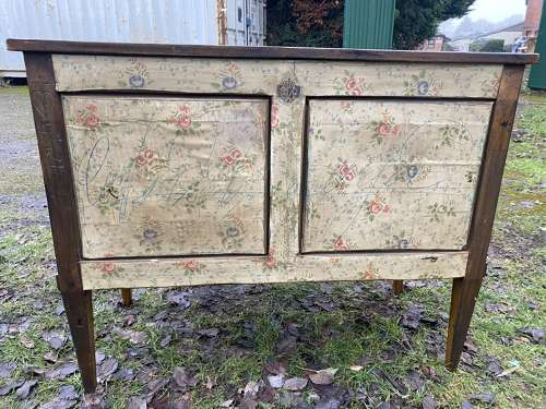 Two drawer walnut commode
