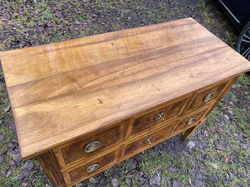Two drawer walnut commode
