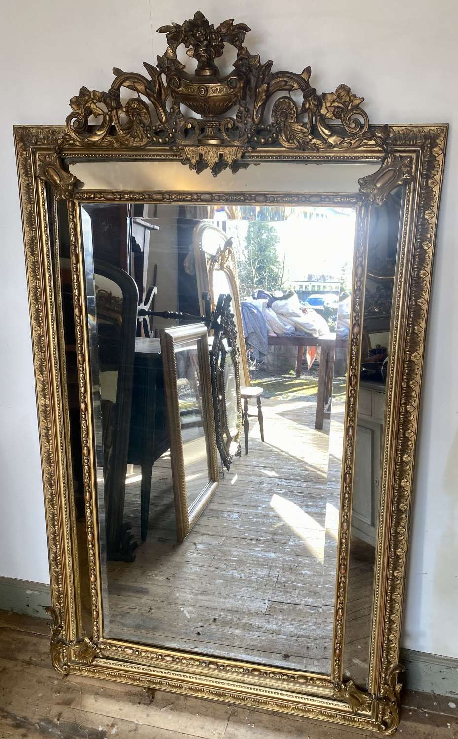 Large gilt margin mirror