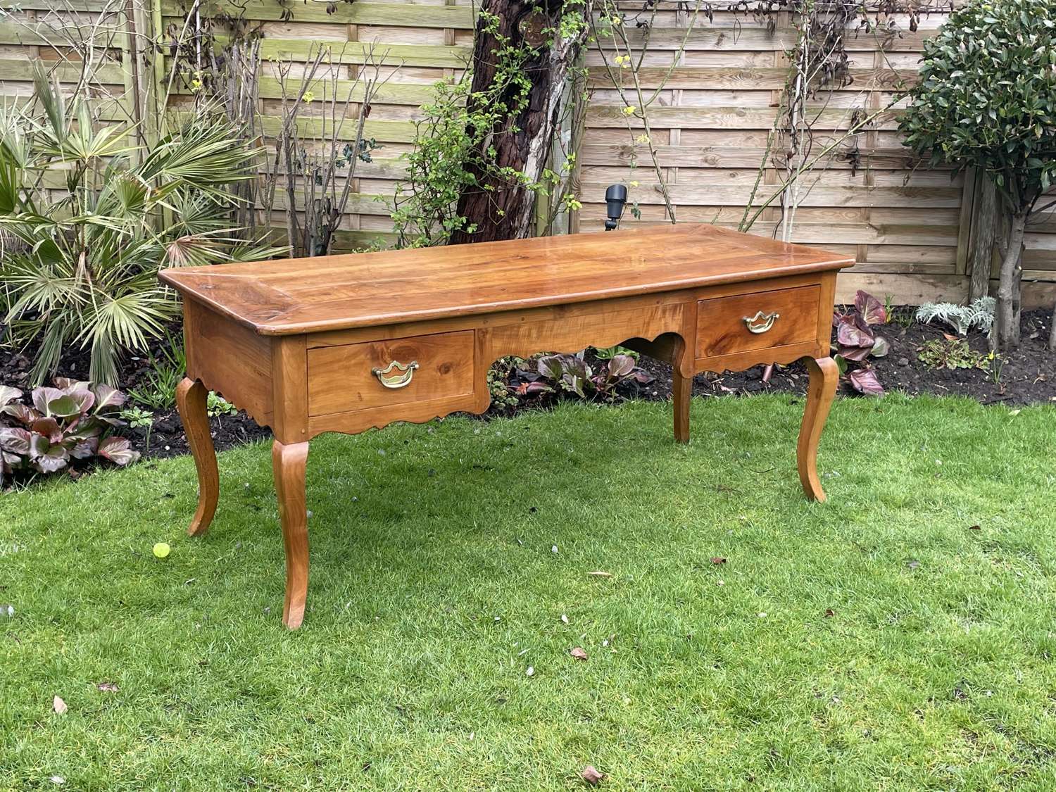 French Cherry Wood Desk / Serving Table