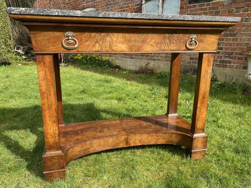 Restauration figured walnut console table