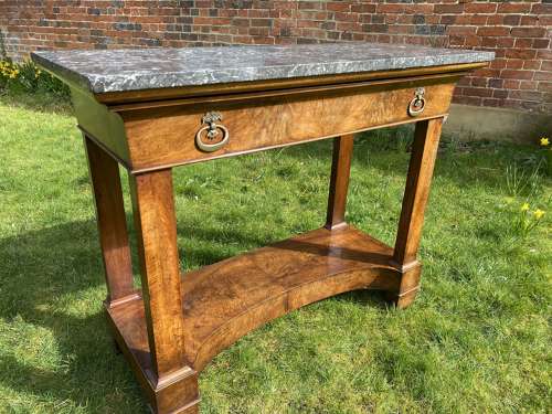 Restauration figured walnut console table