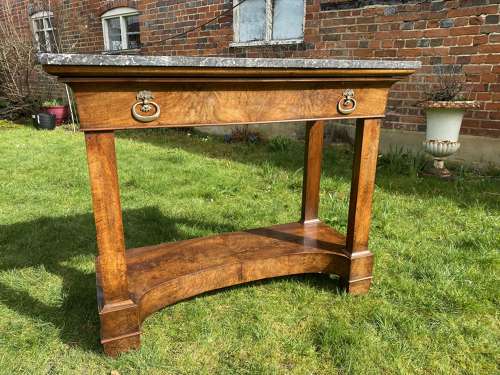 Restauration figured walnut console table