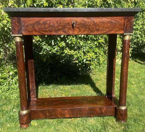 French Empire flame mahogany console table