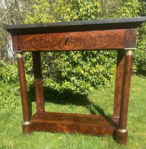French Empire flame mahogany console table