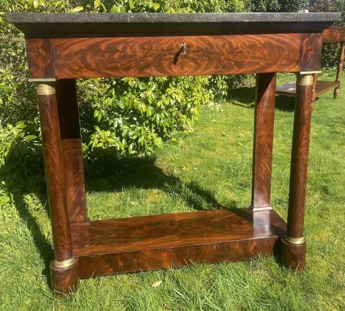 French Empire flame mahogany console table
