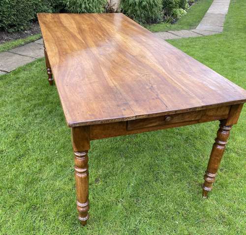 Large walnut farmhouse table