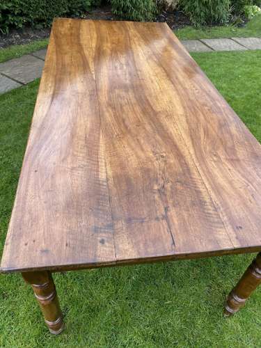 Large walnut farmhouse table