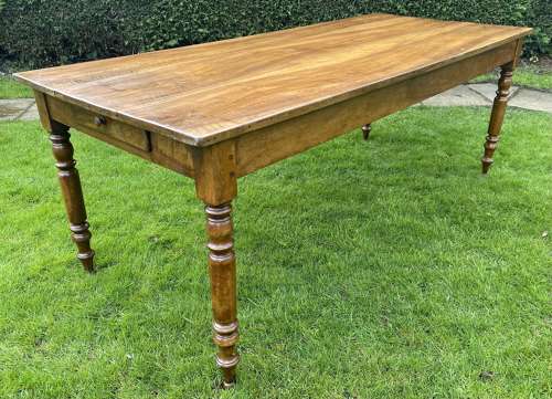 Large walnut farmhouse table