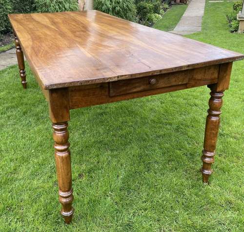 Large walnut farmhouse table