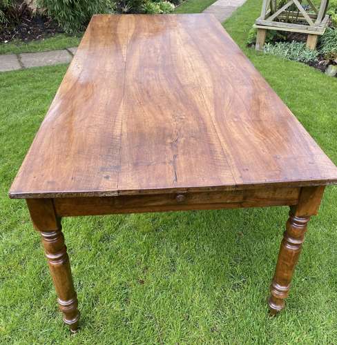 Large walnut farmhouse table