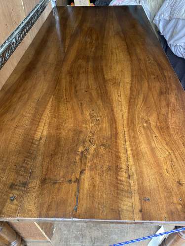 Large walnut farmhouse table