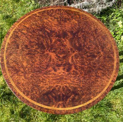 Inlaid Amboyna occasional table or stand