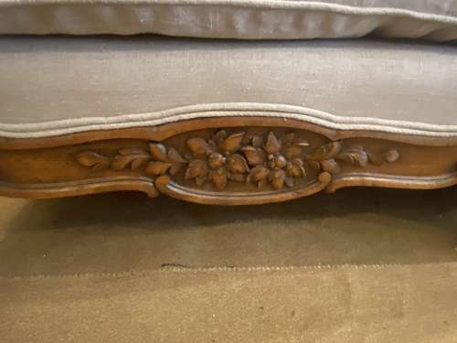 Large, deep, carved sofa