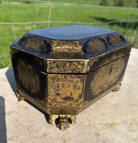 Chinese Laquered Double Tea Caddy