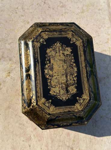 Chinese Laquered Double Tea Caddy