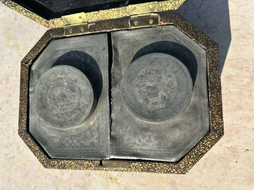 Chinese Laquered Double Tea Caddy
