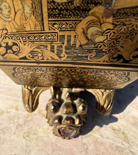 Chinese Laquered Double Tea Caddy