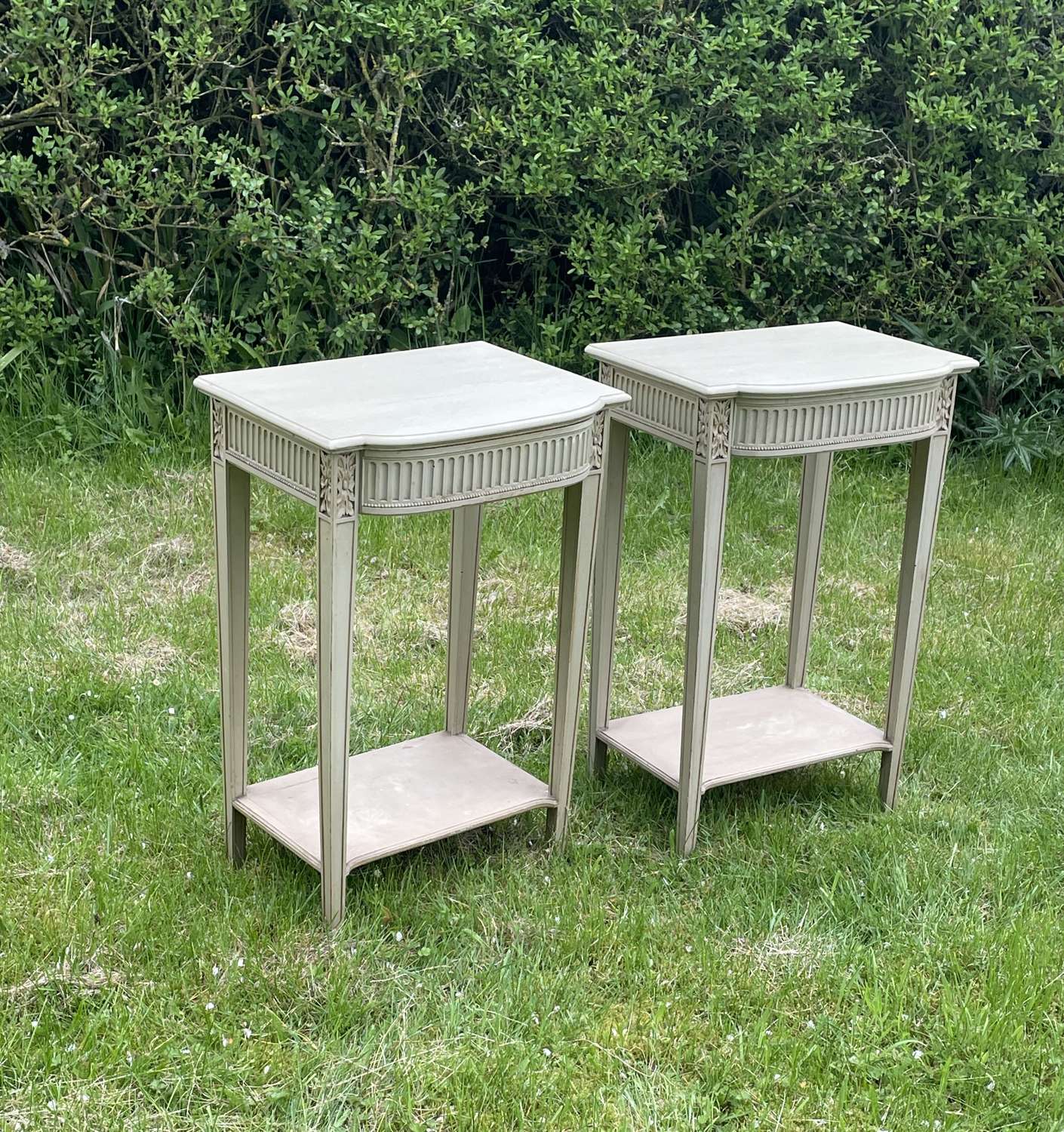 Pair of French Painted Bedside Tables