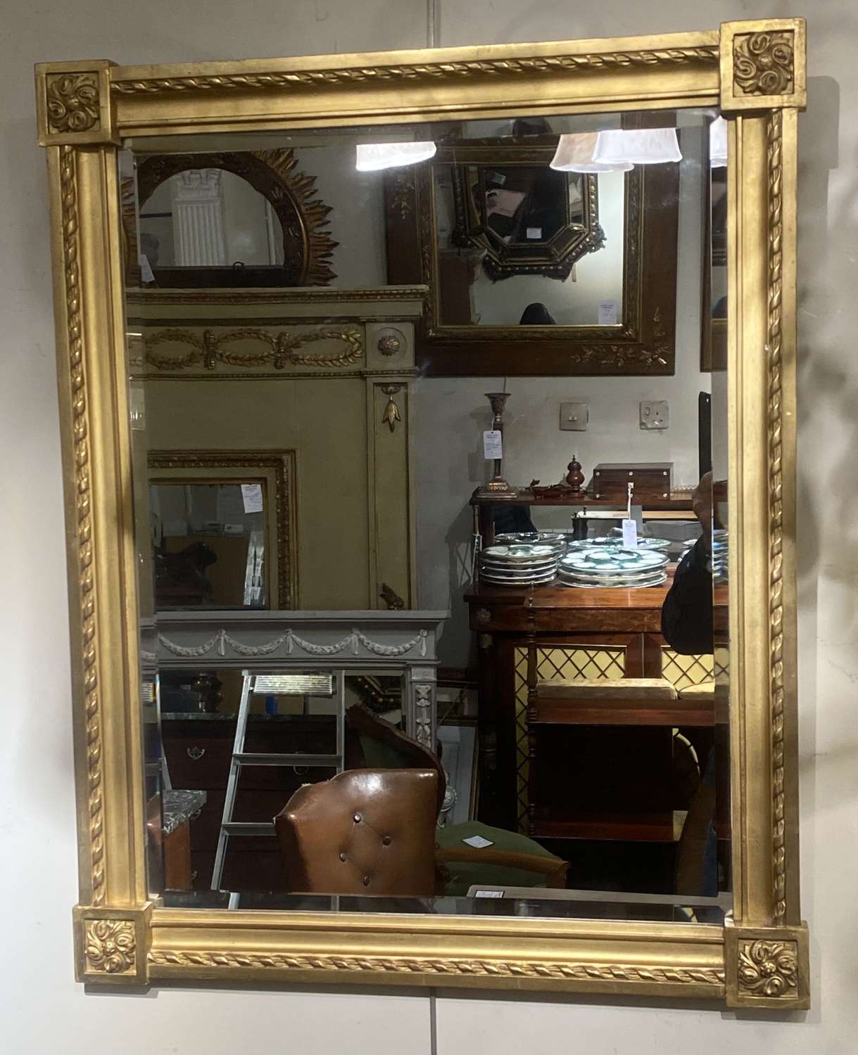 Small gilt mirror with bevelled plate