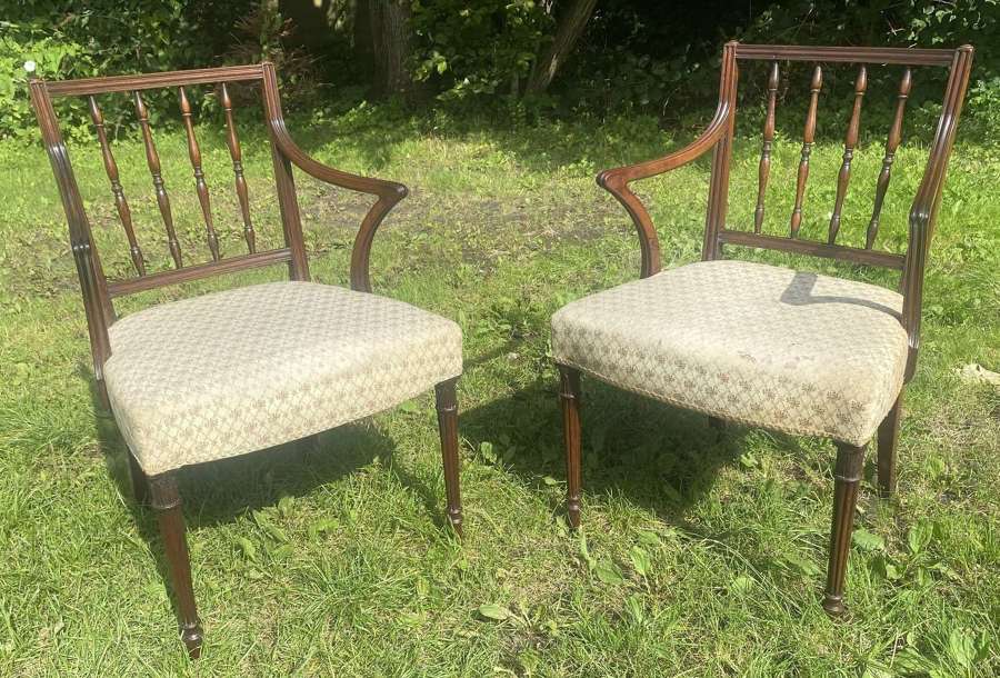 Pair of 18th Century mahogany armchairs