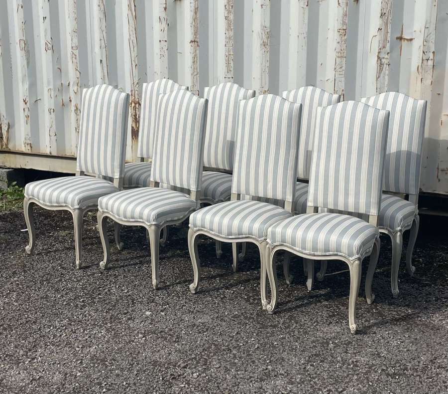 Set Of 8 French Louis XV Style Dining Chairs
