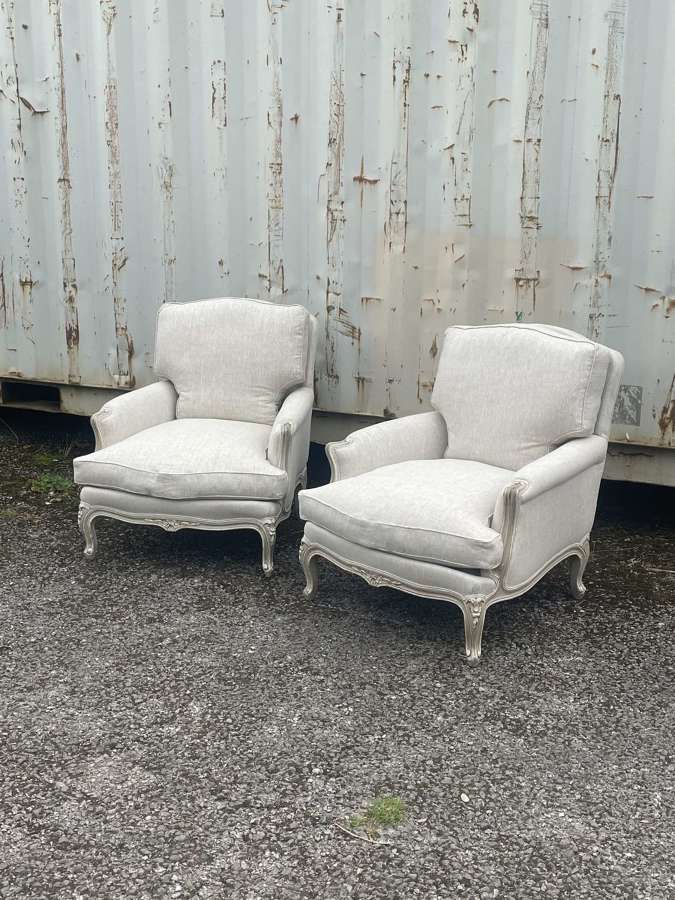 Pair Of French Comfy Armchairs