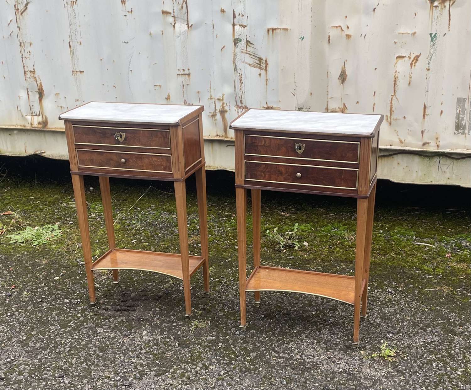 Pair Of Walnut Bedside Tables