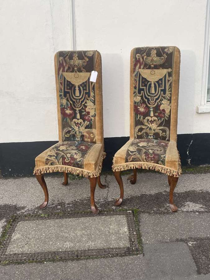 Pair Of French Walnut Tapestry Chairs