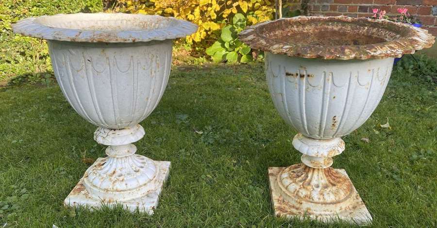 Pair of large garden urns