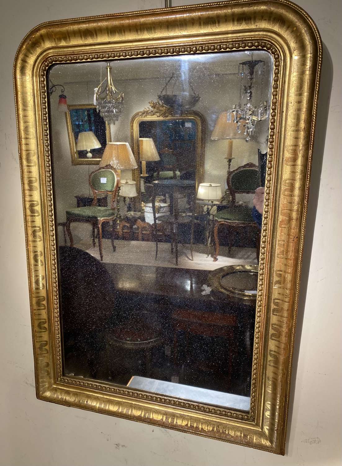Small decorated Louis Philippe mirror