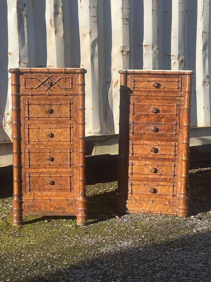 Pair Of Bamboo Bedside Tables