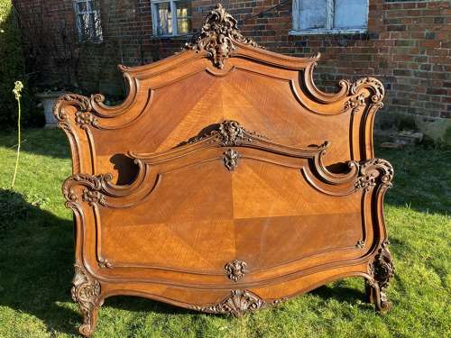 Louis XV style walnut double bed